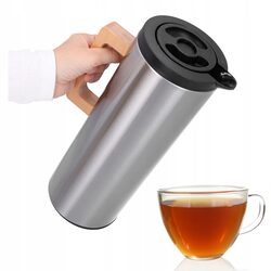 Termos 1l na herbatę do kawy próżniowy ze szklanym wkładem stal nierdzewna