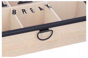 Pudełko na herbatę 24,5 cm 9 przegródek organizer skrzynka herbaciarka