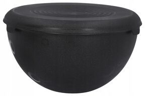 Czarna MISKA KUCHENNA z tworzywa 3L POKRYWKA duża śr. 24,5 cm