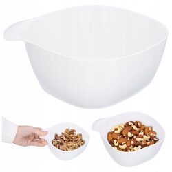 Biała Miska plastikowa bio 0,75l kuchenna na przekąski owoce uniwersalna