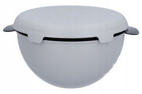 Cedzak durszlak miska z sitkiem z przykrywką komplet 2w1 szary ?23 cm