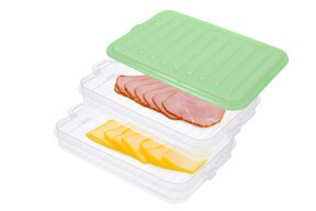 Pojemnik na wędliny organizer plastikowy 2 poziomy