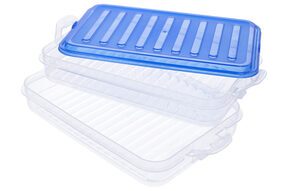 Pojemnik na wędliny organizer plastikowy 2 poziomy