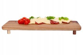 Deska do serwowania 36x14 cm drewno taca z nóżkami serów wędlin przekąsek