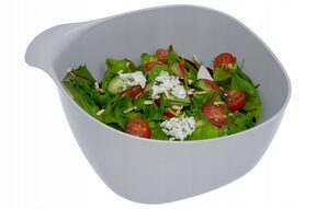 Miska 0,75l miseczki plastikowe z uchwytem szara na chipsy przekąski 17x14