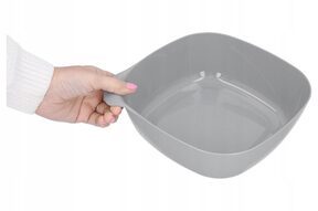 Duża MISKA SZARA kuchenna plastikowa 2L na sałatkę owoce chipsy z uchwytem