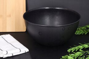 Czarna MISKA KUCHENNA z tworzywa 3L POKRYWKA duża śr. 24,5 cm