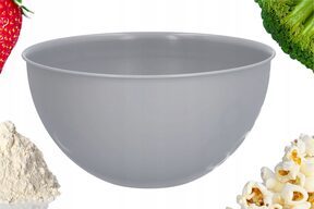 Miska na sałatkę miski kuchenne plastikowe 6l duża szara okrągła ?28 cm
