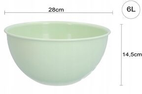 Duża miska plastikowa 6l zielona miski do kuchni na sałatkę ?28 cm okrągła
