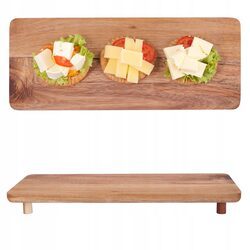 Deska do serwowania 36x14 cm drewno taca z nóżkami serów wędlin przekąsek