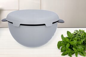 Cedzak durszlak miska z sitkiem z przykrywką komplet 2w1 szary ?23 cm