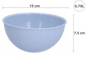 Miseczka na przekąski owoce kuchenna 0,75l niebieska miska plastikowa ?15cm