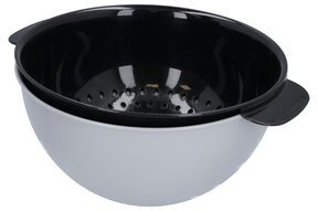 Cedzak durszlak miska z sitkiem z przykrywką komplet 2w1 szary ?23 cm