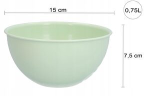 Miska na owoce plastikowa kuchenna 0,75l zielona ?15 miseczki na przekąski