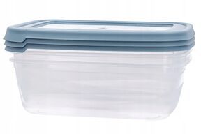 Pojemniki plastikowe na żywność 3 szt pokrywa niebieskie 1,2l lunchbox