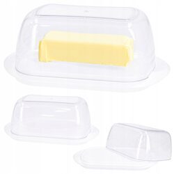 Maselnica 18x11x7 cm maselniczka pojemnik na masło osełkę z pokrywą biały