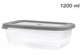 Pojemniki na żywność 3 SZT lunchbox plastikowy 1,2l pokrywa szary
