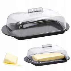 Maselniczka MASELNICA z pokrywką czarna pojemnik plastikowy NA MASŁO