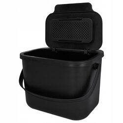 POJEMNIK NA ODPADY BIO kosz pojemniki na śmieci kuchenne z pokrywą czarny