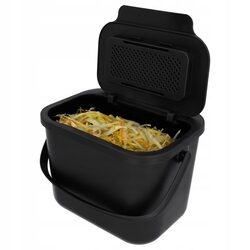 POJEMNIK NA ODPADY BIO kosz pojemniki na śmieci kuchenne z pokrywą czarny