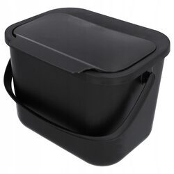 POJEMNIK NA ODPADY BIO kosz pojemniki na śmieci kuchenne z pokrywą czarny