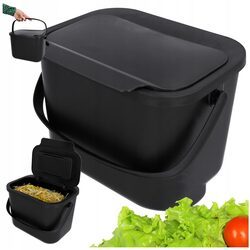 POJEMNIK NA ODPADY BIO kosz pojemniki na śmieci kuchenne z pokrywą czarny