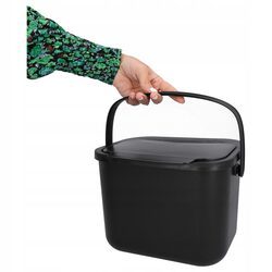 POJEMNIK NA ODPADY BIO kosz pojemniki na śmieci kuchenne z pokrywą czarny