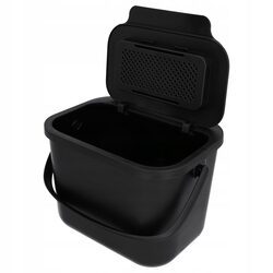 POJEMNIK NA ODPADY BIO kosz pojemniki na śmieci kuchenne z pokrywą czarny