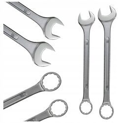 KLUCZE PŁASKO-OCZKOWE zestaw kluczy stal chromowo-wanadowa Cr-V 14-15 mm x2