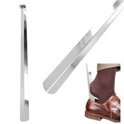 ŁYŹKA DO BUTÓW obuwia metalowa duża długa 51 cm haczyk solidna mocna