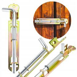 RYGIEL DO BRAMY ze sprężyną 180 mm sprężynowy do furtki drzwi na kłódkę