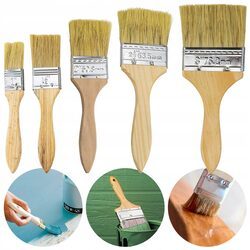 PĘDZLE MALARSKIE zestaw 5 szt. płaskie syntetyczne angielskie 1?- 3? proste