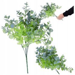 WIĄZANKA EUKALIPTUS sztuczne kwiaty liście 37 cm do stroików na cmentarz