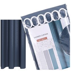 Zasłona prysznicowa wieszaki 180x180 tekstylna gruba kurtyna do prysznica