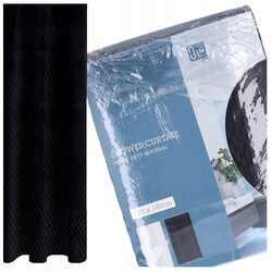 Zasłona prysznicowa tekstylna czarna 180x180 cm do prysznica kotara kurtyna