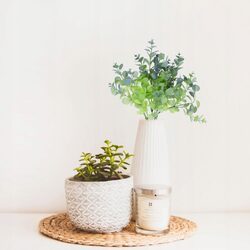 WIĄZANKA EUKALIPTUS sztuczne kwiaty liście 37 cm do stroików na cmentarz