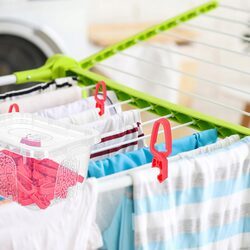 Klamerki do prania żabki spinacze do bielizny 35 szt plastikowe + pojemnik