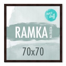 RAMKA NA ZDJĘCIA 70x70 RAMKI NA ZDJĘCIE kwadratowa ciemny BRĄZ brązowa