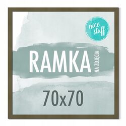 RAMKA NA ZDJĘCIA 70x70 RAMKI NA ZDJĘCIA ZDJĘCIE kwadratowa ciemny OLIWKOWY
