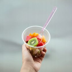 Widelce plastikowe wielorazowe 25 sztuk różowe deserowe na urodziny