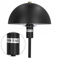 Lampka nocna biurkowa do czytania czarna metalowa stojąca z kloszem