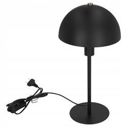 Lampka nocna biurkowa do czytania czarna metalowa stojąca z kloszem