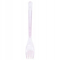 Widelce plastikowe wielorazowe 25 sztuk różowe deserowe na urodziny