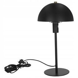 Lampka nocna biurkowa do czytania czarna metalowa stojąca z kloszem