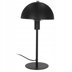 Lampka nocna biurkowa do czytania czarna metalowa stojąca z kloszem