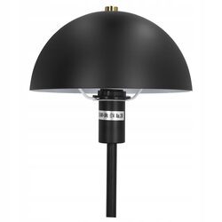 Lampka nocna biurkowa do czytania czarna metalowa stojąca z kloszem