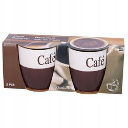 KUBKI DO KAWY 150ml małe ceramiczne brązowe zestaw 2 sztuki do espresso