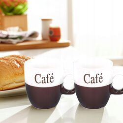 KUBKI DO KAWY 150ml małe ceramiczne brązowe zestaw 2 sztuki do espresso