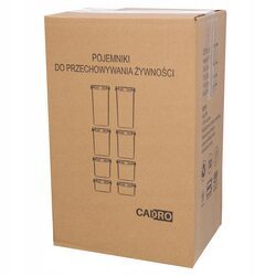 ZESTAW POJEMNIKÓW NA ŻYWNOŚĆ x8 szczelne organizery do szafek z naklejkami