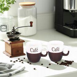 KUBKI DO KAWY 150ml małe ceramiczne brązowe zestaw 2 sztuki do espresso